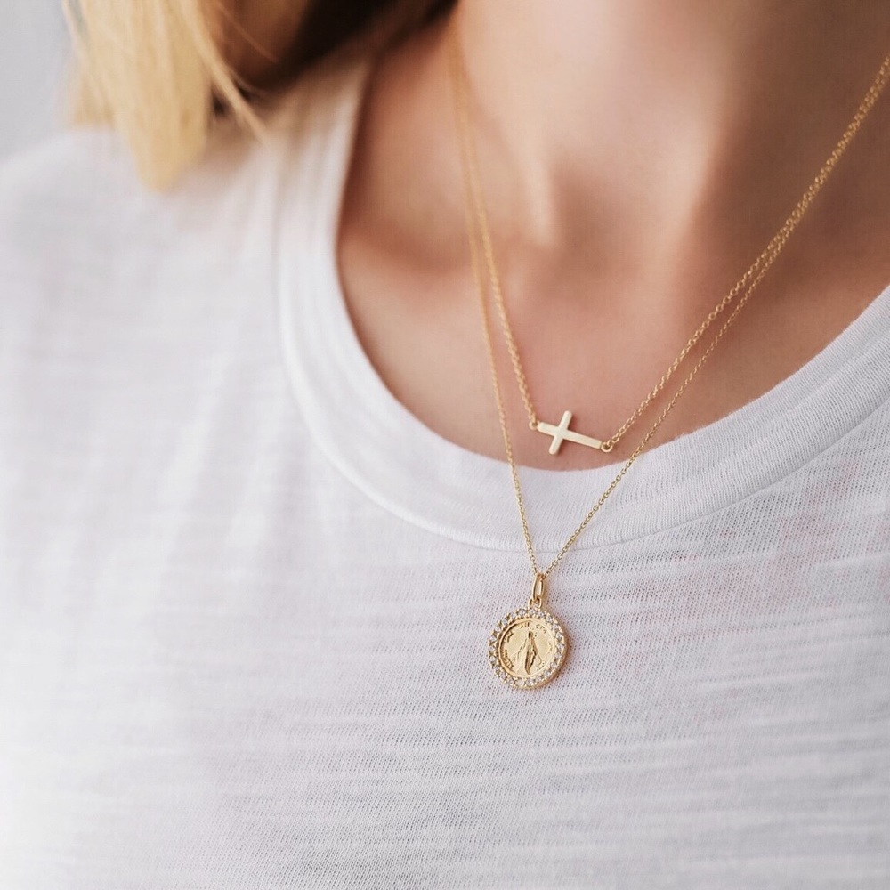 Miraculous Mary Necklace | 14k Gold Vermeil - Picture 3 of 8